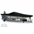 Eevelle Boat Cover JON STYLE BASS BOAT, Outboard Fits 17ft 6in L up to 84in W Black SCJB1784B-BLK
